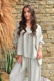 Kiti Paisley Damask Artist Smock Mocha